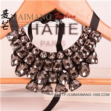 韩版奢华大气复古白色亚克力宝石徦衣领围领假领子项链生日礼物