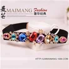 精美水晶宝石女士松紧带腰带精美水钻腰封女士腰带细腰封批发