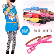 韩版糖果色女士时尚皮带腰带批发YX092WP细装饰百搭方扣女式皮带