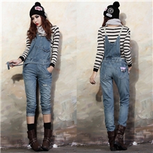背带裤长裤吊带裤宽松大码背带裤女式牛仔裤新款韩版