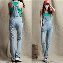 批发韩版牛仔裤女裤子大码牛仔背带裤连体裤8030