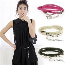 厂家直销女士编织皮带腰链批发时尚百搭多色细腰链