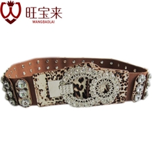 厂家直销批发奢华大水钻镶嵌宽松紧腰封女式装饰腰带