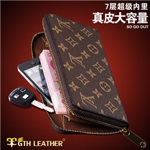 香港正品代购l.evis真皮男士钱夹女手拿包长款拉链钱包QB001