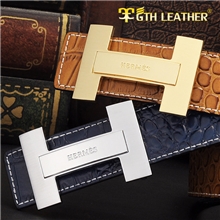 H扣时尚男女皮带牛皮休闲腰带韩版百搭H鳄鱼纹皮带PD000141