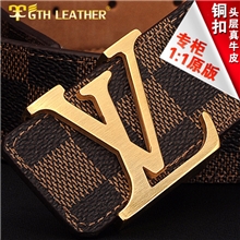 L扣真皮皮带男女皮带腰带头层皮铜扣皮带1:1皮带PD000063