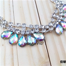 花瓣形水钻树脂码链钻链佳敏娜礼服配饰