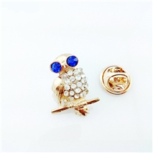 蓝眼睛猫头鹰精致迷你水钻刺马针配饰领针