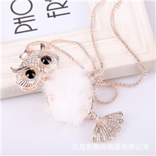 CCC3294韩版猫头鹰可爱毛衣链长款服饰项链新款不掉色合金吊坠