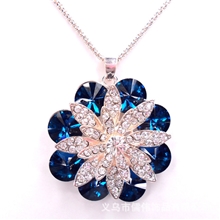 韩版首饰时尚百搭CCC3426满钻水晶花毛衣链配饰衣服挂链批发