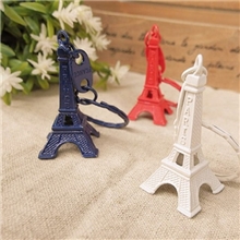 热销烤漆红兰白黑四色法国埃菲尔铁塔钥匙扣巴黎艾菲尔小铁塔挂件