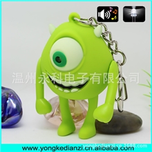 大眼仔LED发声发光钥匙扣厂家直销新奇特小玩具促销礼品