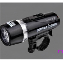 黑色多功能自行车灯5头LED强光手电骑行装备自行车前灯批发