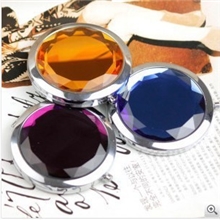 高档水晶化妆镜双面/折叠/便携广告创意礼品小礼品实用logo