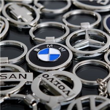 精致金属3D镂空车标钥匙链环汽车钥匙扣别克大众带车标LOGO新品