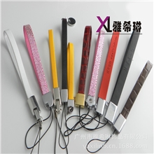 厂家供应简约编织手机绳手机吊绳真皮手机挂绳
