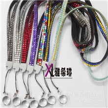【厂家直销】烫钻手机链厂牌挂绳手机绳镶钻挂绳挂带