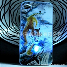 3D变图iphone4s来电闪手机套国画风格苹果4配件4代周边手机壳