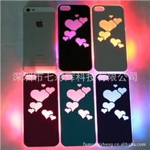 金属拉丝iphone5来电闪手机套现货苹果5手机壳新款心形拉丝壳