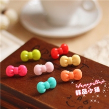 蝴蝶结iphone4/4S手机防尘塞耳机孔塞子配件