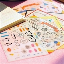 D310韩国文具卡通趣味生活PVC套装照片装饰贴纸定做潮贴纸