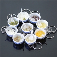 仿真食品小碗钥匙扣仿真食物挂件批发