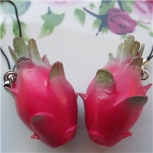 义乌厂家直批仿真火龙果手机挂件水果挂件创意手机链