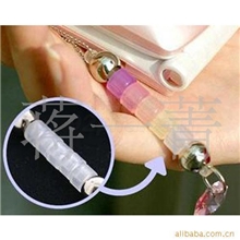 【买10送1】批发变色测紫外线手机链手机挂件4珠小号4g