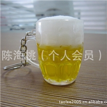 夜市摆地摊批发仿真食物食品模型仿真饮料杯钥匙扣仿真啤酒杯