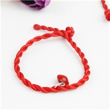 心形相思豆红豆手链红色幸运编绳新款可爱饰品0.68元批发