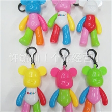 3寸彩色暴力熊钥匙扣泰迪熊挂件厂家直销卡通礼品暴力熊批发