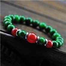 复古中国风饰品时尚孔雀石配天然红玛瑙手链女款民族风批发242B