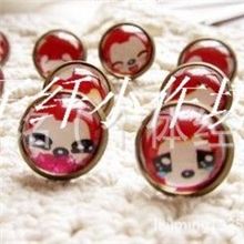 DIY复古滴胶时光宝石耳钉2013爆款耳钉可爱卡通格子铺货源