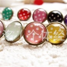 热销清新波点复古耳钉时光宝石耳钉定做DIY饰品小饰品批发