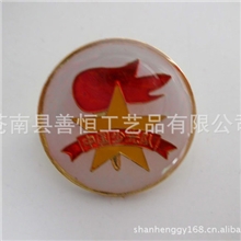 批发圆形中国少先队员徽章胸章胸徽金属铁质水晶滴塑保险针现货