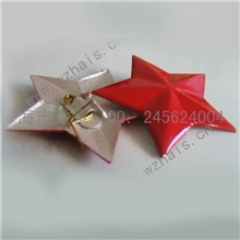 现货批发复古红色军训五角星帽徽，金属五角星徽章胸章