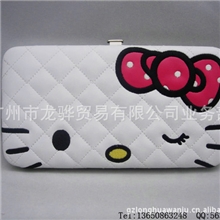 MM最爱精品HelloKitty绣花横款方形绣花白色钱夹
