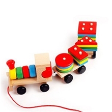 三节小火车JF16木制形状三节车儿童智力益智玩具早教玩具
