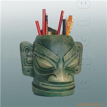 供应三星堆笔筒工艺品工艺礼品树脂工艺品