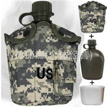 US水壶野战水壶高分子保暖水壶套装带饭盒+保暖套《ACU数码》