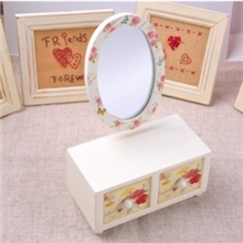 木制精品布艺化妆箱化妆盒/首饰盒/饰品盒/梳妆盒