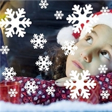 玖玖镂空自粘墙贴圣诞酒店玻璃贴移门店铺贴橱窗贴90340雪花