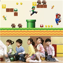 玖玖镂空自粘墙贴可定制尺寸出口彩色墙贴90181超级玛丽马里奥