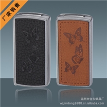 贴皮金属直冲打火机/高档礼品打火机/精美广告打火机