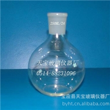 圓底焼瓶|标准口24#500ml焼瓶|玻璃仪器|斜形三口焼瓶|茄形焼瓶