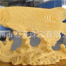 【厂家直销】绒沙金摆件黄金礼品如意金龙-特大（长29厘米）