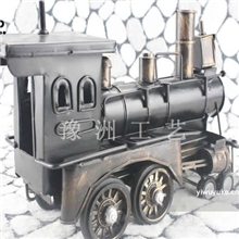 铁皮火车头模型手工复古火车头家居摆件装饰品道具创意礼品
