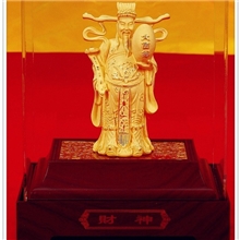 厂家批发绒沙金商务礼品工艺品摆件财神金属工艺装饰摆饰