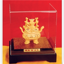 批发绒沙金聚宝盆大高级商务礼品保险公司专用电铸工艺品装饰