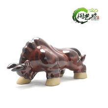 钧瓷劲牛财招礼品摆件大师独特设计春节过节工艺礼品批发价可定制